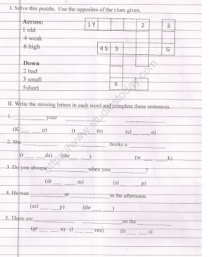 Cbse Class 2 English Revision Worksheet Set D